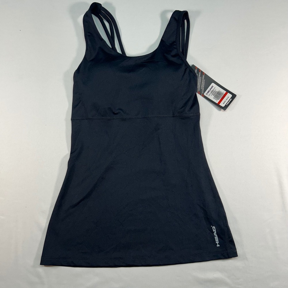 HEAD Matchup Bra Tank Womens‎ Small Black Dri-Motion Strappy Back HEW184BR02007